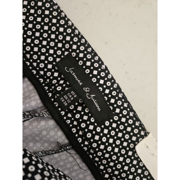 Jasmin & Juliana Black and White Geometric Print Stretch Pull On Pants 8 NWT - Picture 5 of 6